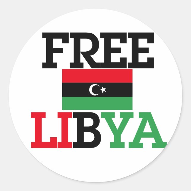 Free Libya Classic Round Sticker (Front)