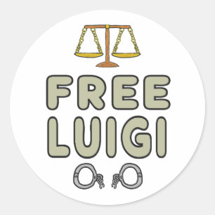 Free Luigi Classic Round Sticker