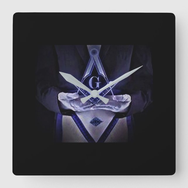 Free Mason Square Wall Clock (Front)
