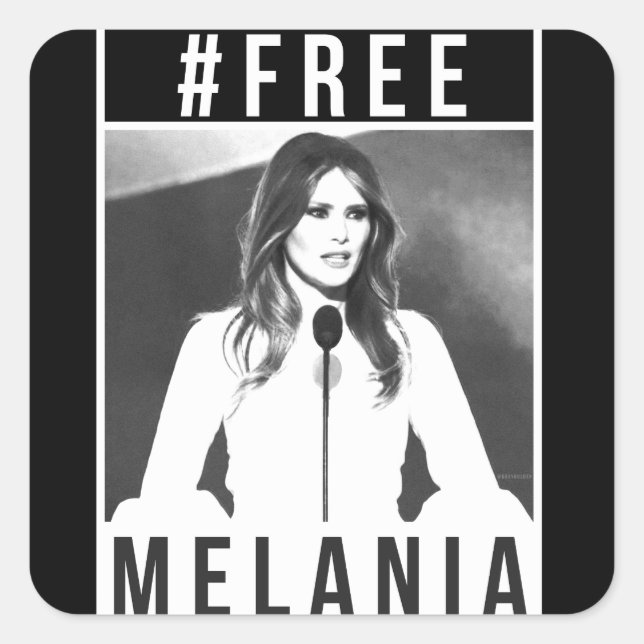 Free Melania Sticker (Black) (Front)