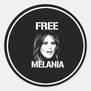FREE MELANIA - WHITE - CLASSIC ROUND STICKER