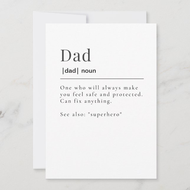 Free Minimalist Dictionary Definition Funny Quote  Holiday Card (Front)