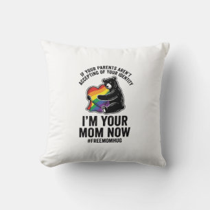 Free Mom Hug Bear Pride Vintage T-Shirt Design_1 Cushion