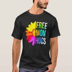 Free Mom Hugs Gay Pride Lgbt Daisy Rainbow Flower T-Shirt