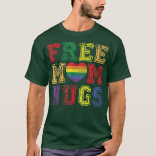 Free Mom Hugs LGBT Heart Support LGBT Pride T-Shir T-Shirt