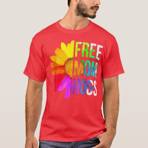 Free Mom Hugs LGBT LGBTQ Pride Rainbow Daisy T-Shirt