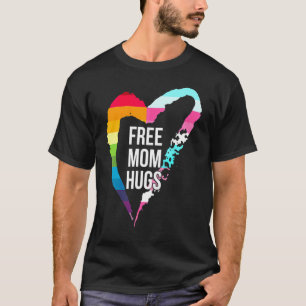 Free Mom Hugs Messy Bun Rainbow Lgbt Pride 1 T-Shirt