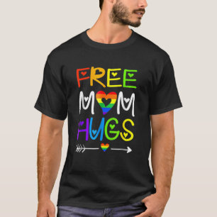 Free Mom Hugs Rainbow Heart Lgbt Pride Month 2 T-Shirt