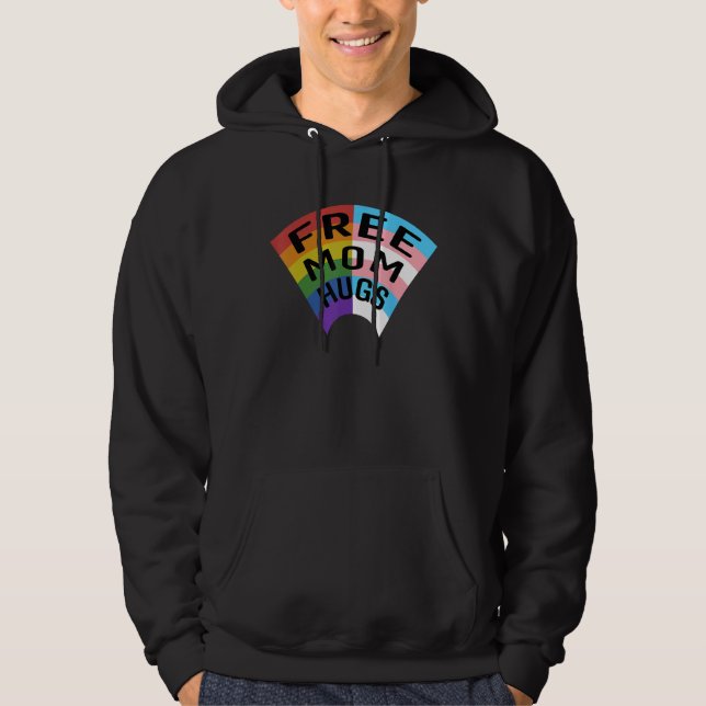 Free Mom Hugs Rainbow LGBT Trans Kids Trans Mom Hoodie (Front)