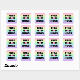 Free Mom Hugs Rainbow Stickers