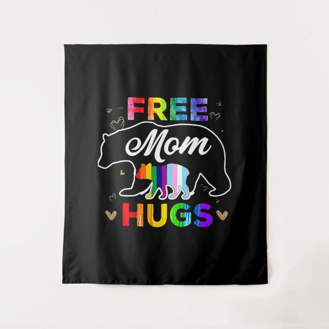 Free Mom Hugs Tapestry (Front)