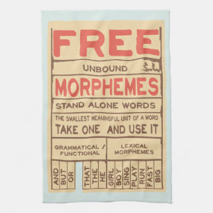 Free Morphemes Funny Grammar English Language Tea Towel