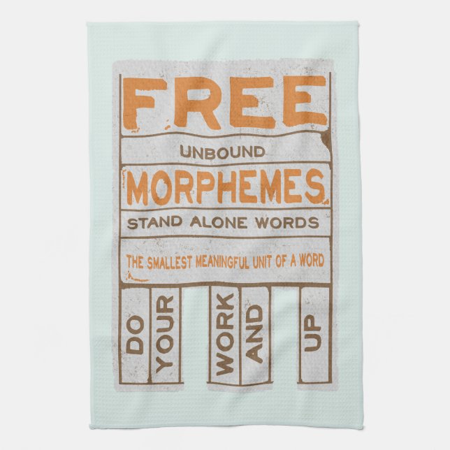 Free Morphemes funny structured literacy Tea Towel (Vertical)