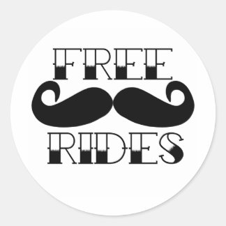 Free Moustache Rides Classic Round Sticker