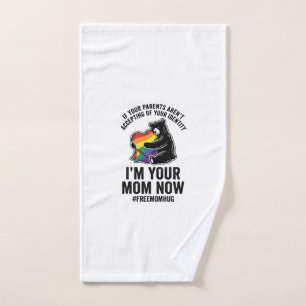 Free Mum Hug Bear Pride Vintage T-Shirt Design_1 Hand Towel