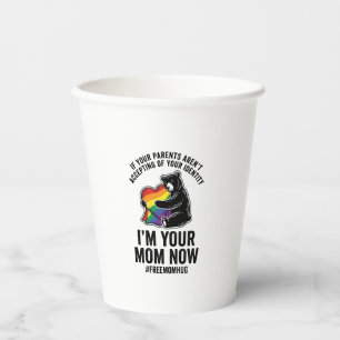 Free Mum Hug Bear Pride Vintage T-Shirt Design_1 Paper Cups