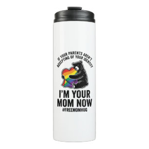 Free Mum Hug Bear Pride Vintage T-Shirt Design_1 Thermal Tumbler
