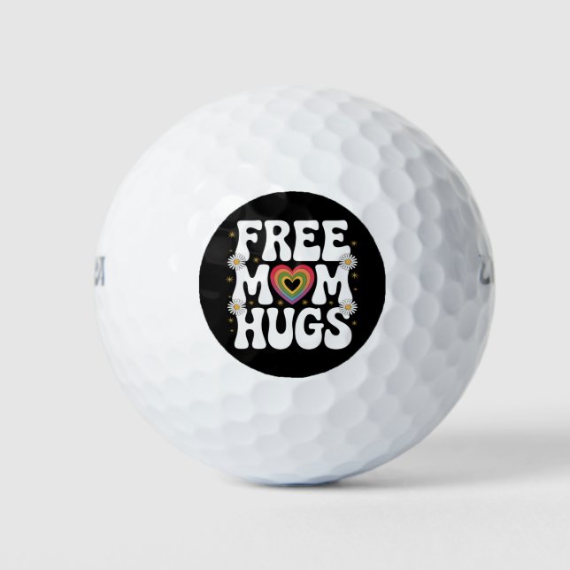 Free Mum Hug Transgender Lesbian Gay LGBT Pride  Golf Balls (Front)