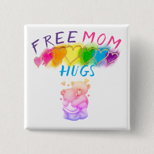 Free Mum Hugs 15 Cm Square Badge