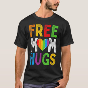 Free Mum Hugs Cute LGBT Pride Gay Family Matching T-Shirt