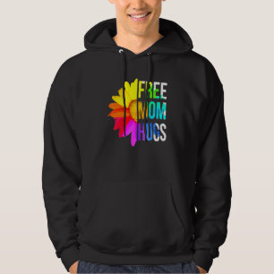 Free Mum Hugs Gay Pride Lgbt Daisy Rainbow Flower  Hoodie