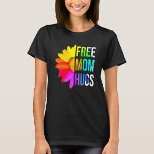 Free Mum Hugs Gay Pride Lgbt Daisy Rainbow Flower T-Shirt
