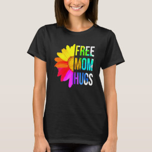 Free Mum Hugs Gay Pride Lgbt Daisy Rainbow Flower T-Shirt