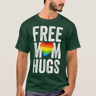 Free Mum Hugs Gay Pride LGBT Heart Mother Day T-Shirt