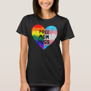 Free Mum Hugs Gay Pride Transgender Rainbow Flag T-Shirt