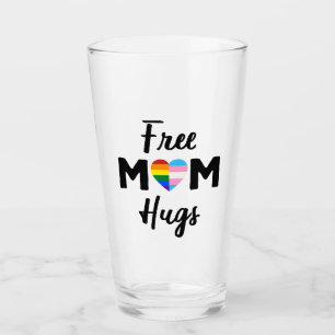 Free Mum Hugs II - Rainbow Gay Trans Pride Glass