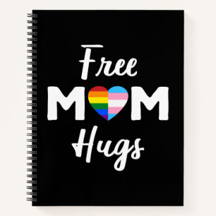 Free Mum Hugs II - Rainbow Gay Trans Pride Notebook