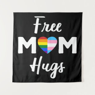 Free Mum Hugs II - Rainbow Gay Trans Pride Tapestry