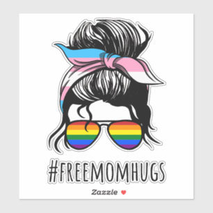 Free Mum Hugs IV - Messy Bun Rainbow Gay Trans