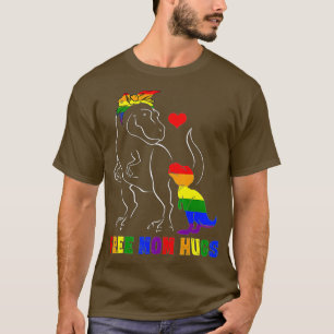 Free Mum Hugs  LGB Mum Mamasaurus Rainbow Gift  T-Shirt