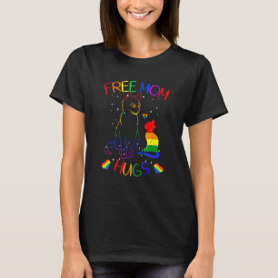 Free Mum Hugs Lgbt Cat Gay Pride Rainbow T-Shirt