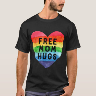 Free Mum Hugs LGBT Flag Gay Lesbian Pride Parades  T-Shirt