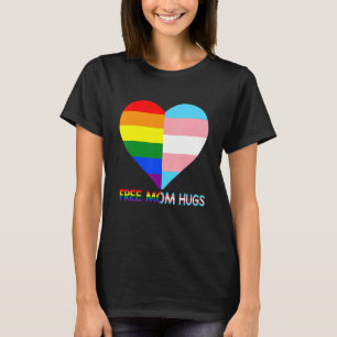 Free Mum Hugs Lgbt Pride Transgender Rainbow Flag T-Shirt