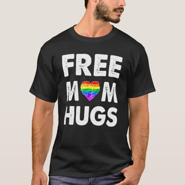 Free Mum Hugs Lgbt T-Shirt (Front)