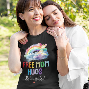 Free Mum Hugs LGBTQ Pride Rainbow T-Shirt