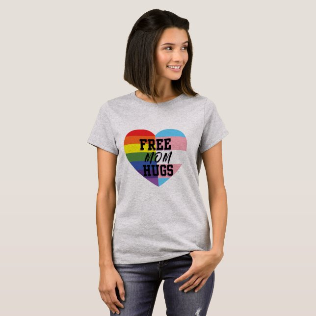 Free Mum Hugs LGBTQ T-Shirt (Front Full)