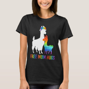 Free Mum Hugs Llama LGBT Men Women Pride T-Shirt