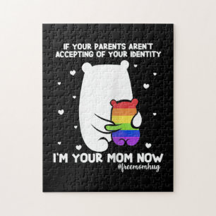 Free Mum Hugs Mama Bear Im Your Mum Now LGBT Pride Jigsaw Puzzle