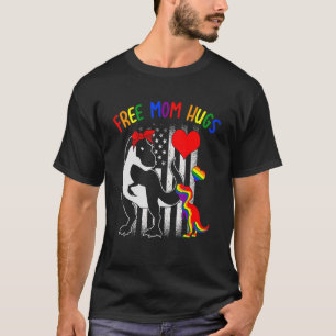 Free Mum Hugs Mamasaurus Dino Rainbow Rex Ally Lgb T-Shirt