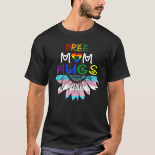 Free Mum Hugs Messy Bun Rainbow Lgbt Pride 5 T-Shirt