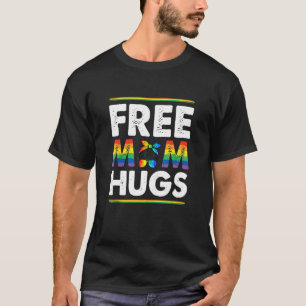 Free Mum Hugs Messy Bun Rainbow Lgbt Pride Month 1 T-Shirt