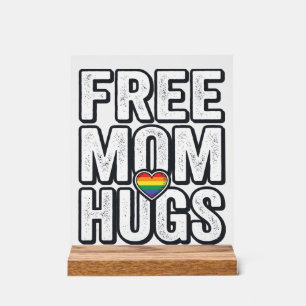 Free Mum Hugs Pride Heart Vintage T-Shirt Design_1 Acrylic Sign