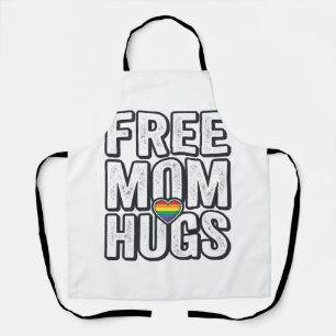 Free Mum Hugs Pride Heart Vintage T-Shirt Design_1 Apron
