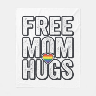 Free Mum Hugs Pride Heart Vintage T-Shirt Design_1 Fleece Blanket