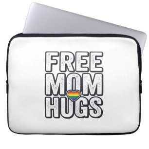 Free Mum Hugs Pride Heart Vintage T-Shirt Design_1 Laptop Sleeve