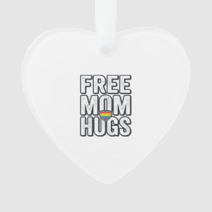 Free Mum Hugs Pride Heart Vintage T-Shirt Design_1 Ornament
